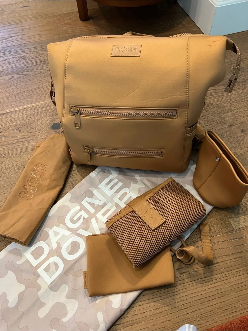 Dagne Dover Baby Bag Tote in Light Brown